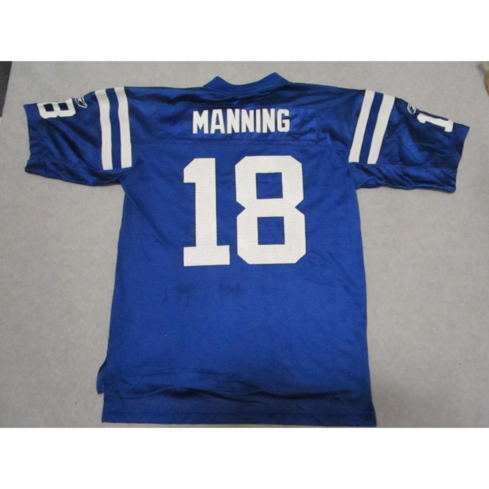 VTG Indianapolis Colts Jersey Mens Large Blue Reebok Peyton Manning 18 Premier